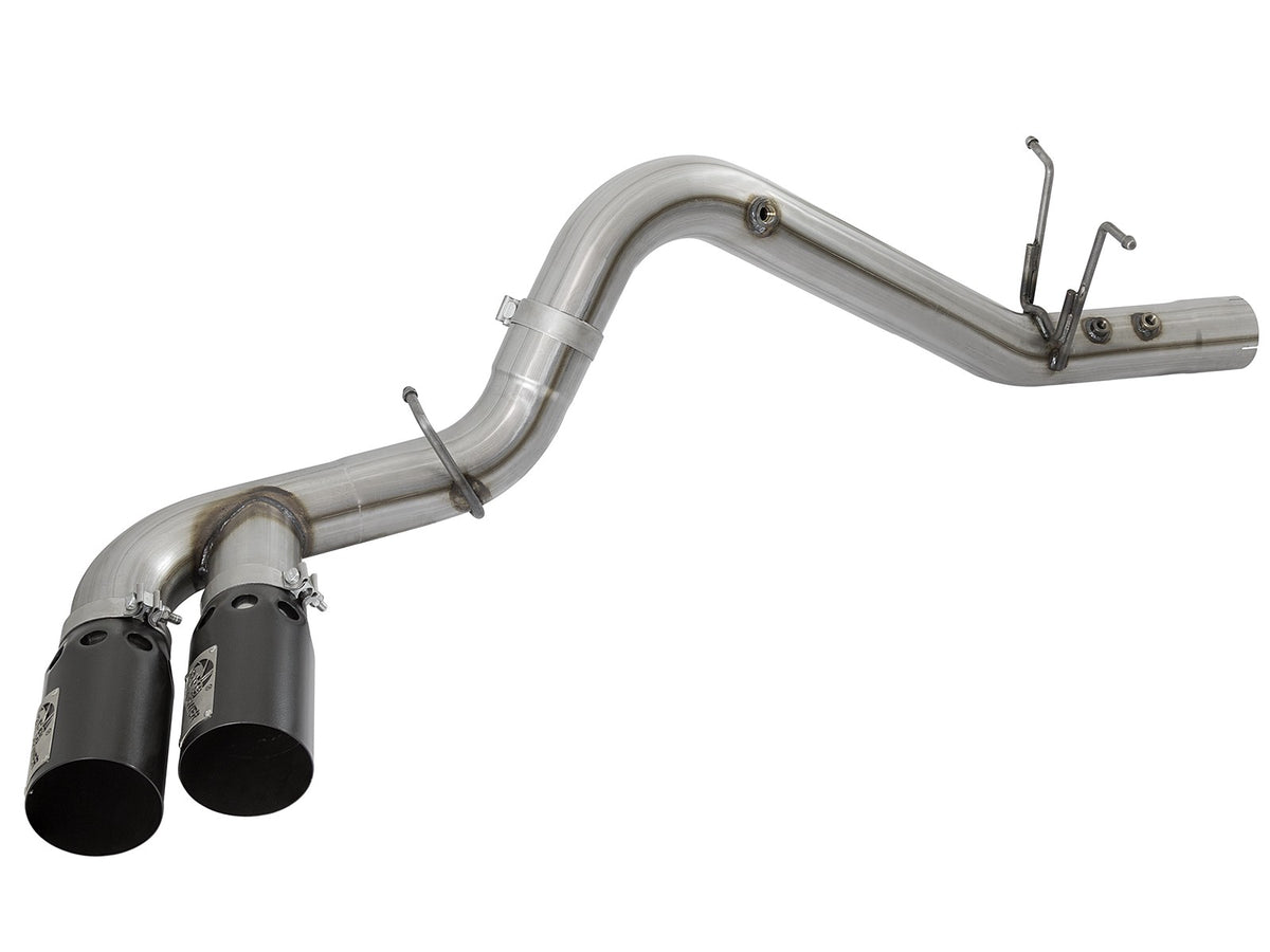 Rebel Xd Series 4 Inch 409 Stainless Steel Dpf-Back Exhaust w/Dual Tips GM Diesel Trucks 17-19 V8-6.6L (td) L5P aFe Power-8