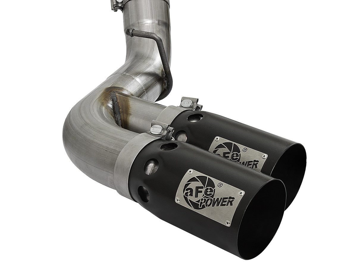 Rebel Xd Series 4 Inch 409 Stainless Steel Dpf-Back Exhaust w/Dual Tips GM Diesel Trucks 17-19 V8-6.6L (td) L5P aFe Power-10