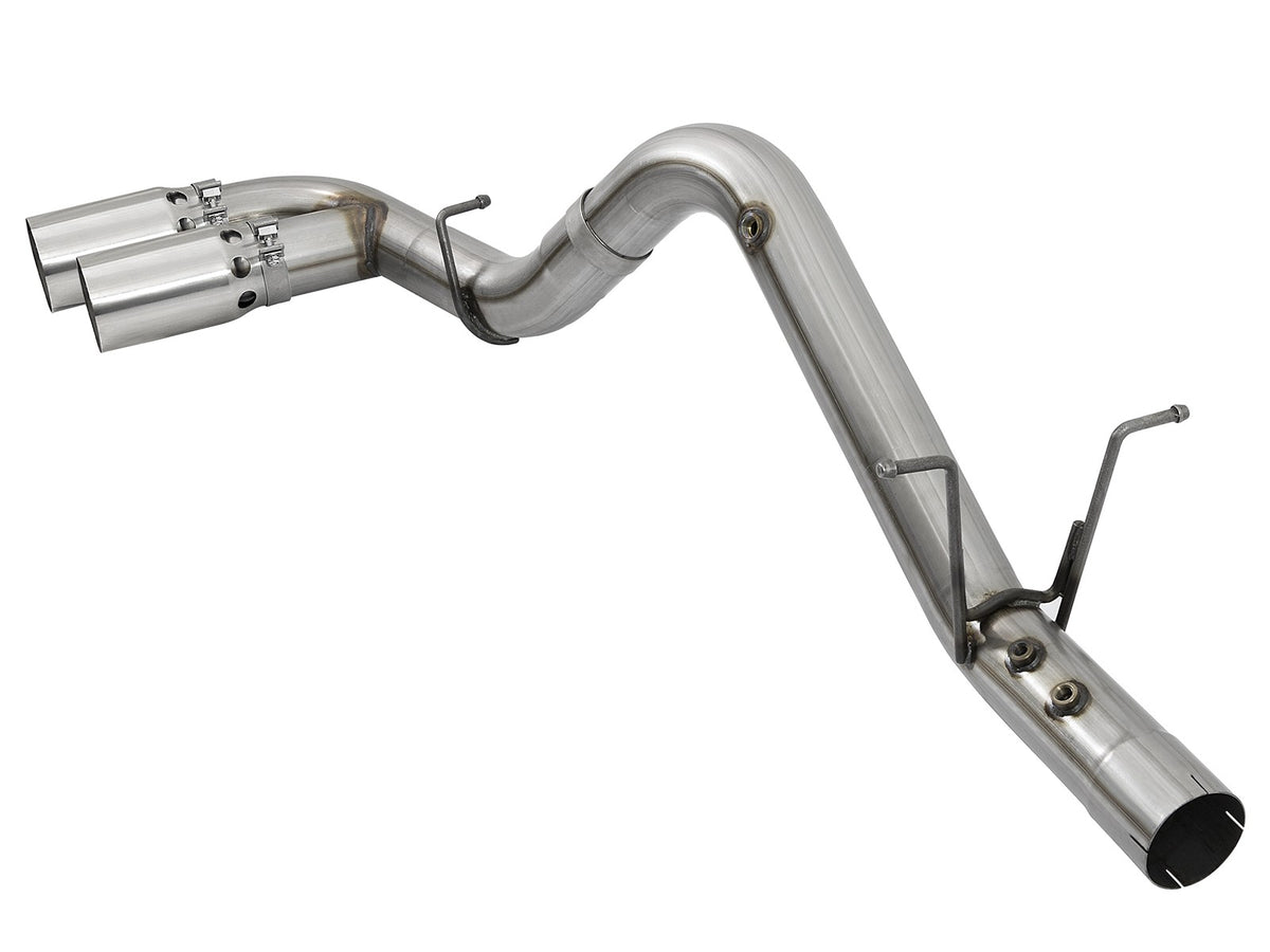 Rebel Xd Series 4 Inch 409 Stainless Steel Dpf-Back Exhaust w/Dual Tips GM Diesel Trucks 17-19 V8-6.6L (td) L5P aFe Power-2