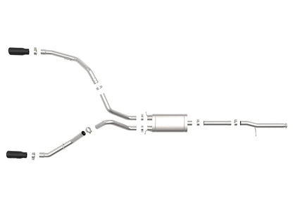 Apollo GT Series 3 Inch 409 Stainless Steel Cat-Back Exhaust System w/ Tip GM Silverado/Sierra 1500 09-18 V6-4.3/V8-4.8/5.3L aFe Power-3