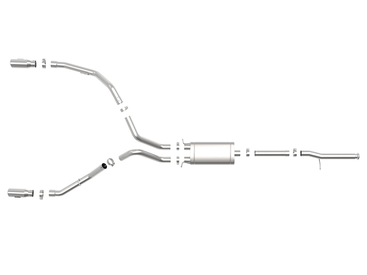 Apollo GT Series 3 Inch 409 Stainless Steel Cat-Back Exhaust System w/ Tip GM Silverado/Sierra 1500 09-18 V6-4.3/V8-4.8/5.3L aFe Power-1