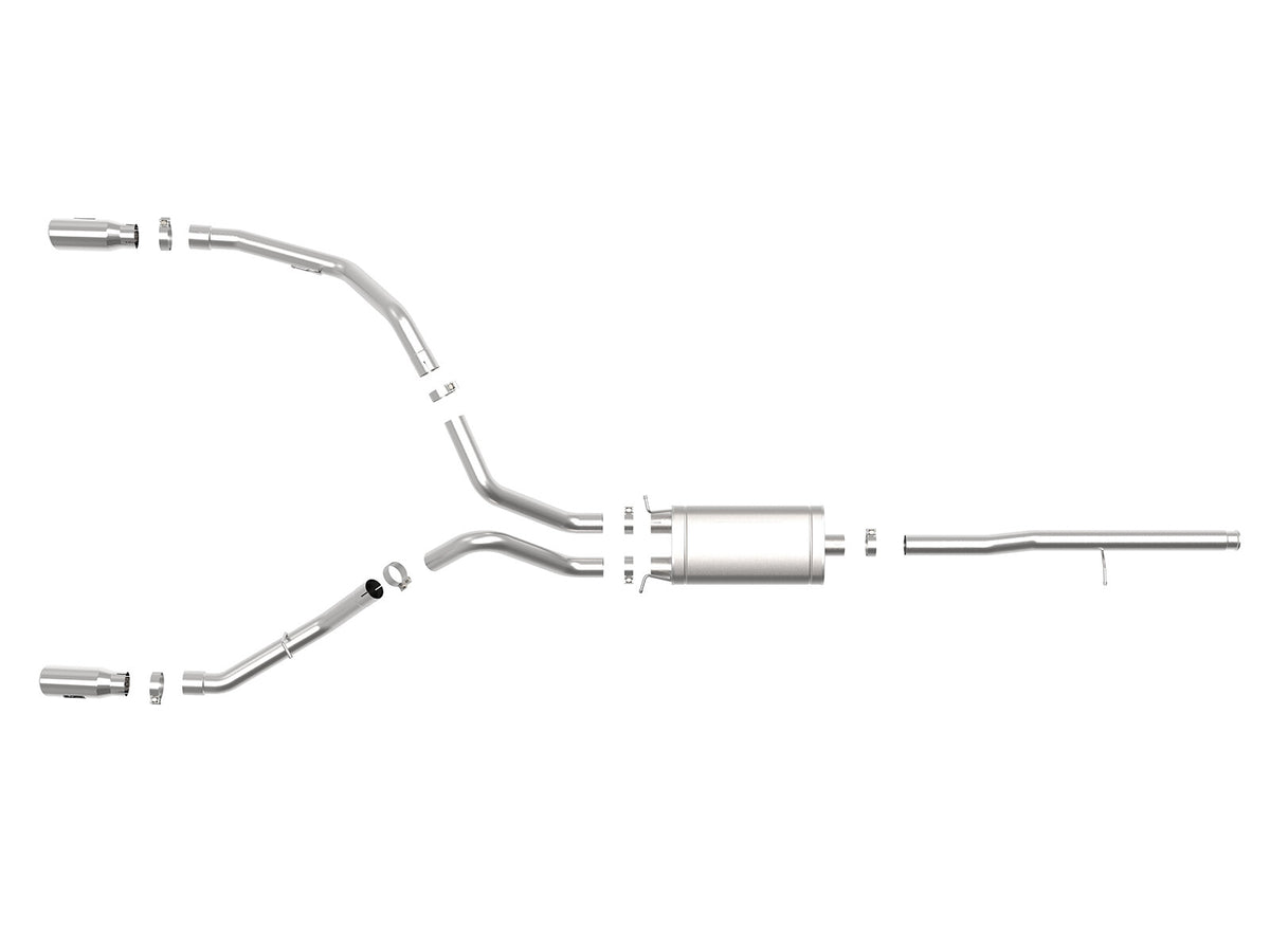 Apollo GT Series 3 Inch 409 Stainless Steel Cat-Back Exhaust System w/ Tip GM Silverado/Sierra 1500 09-19 V6-4.3/V8-4.8/5.3L aFe Power-1
