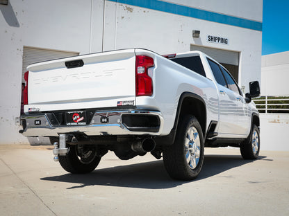 Large Bore-HD 5 Inch 409 Stainless Steel Dpf-Back Exhaust System w/ Tip GM Diesel Trucks 20-23 V8-6.6L (td) L5P aFe Power-9