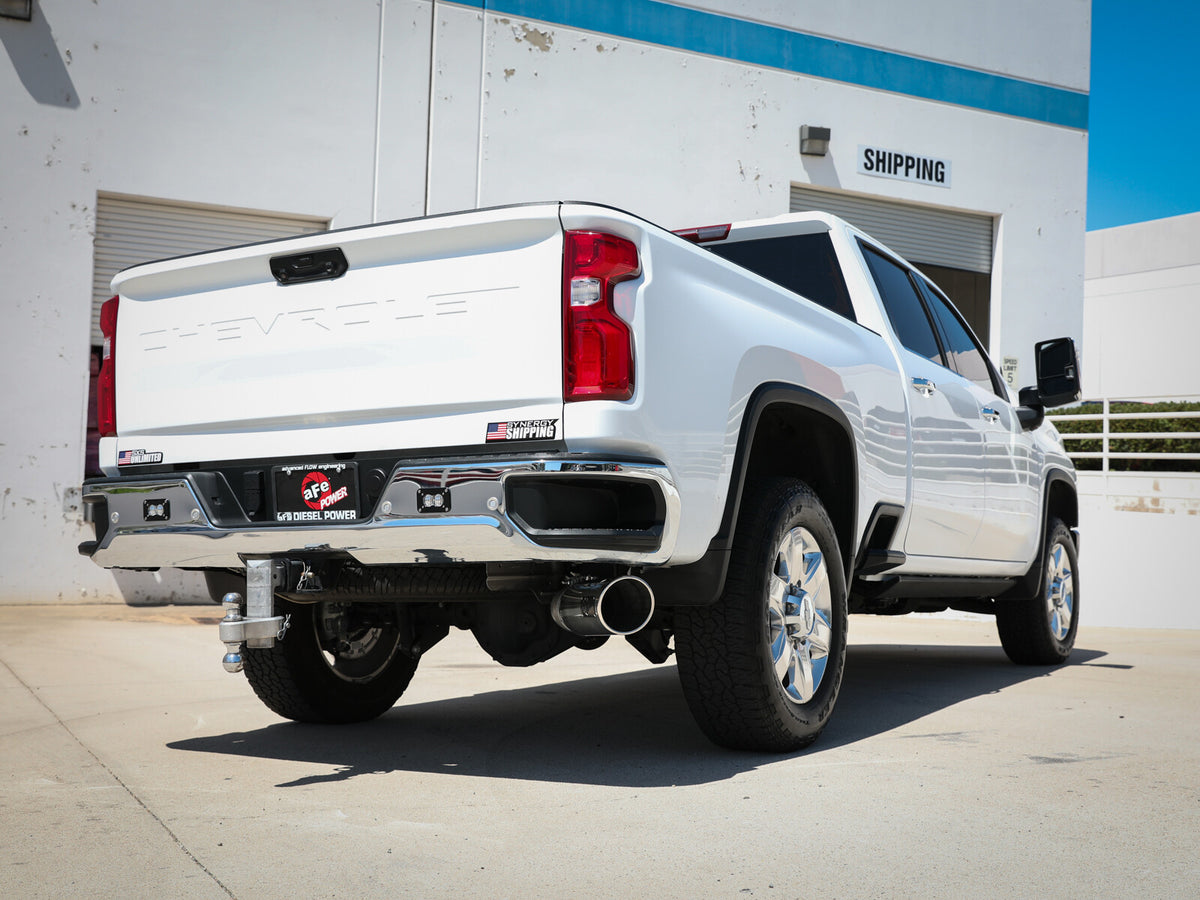 Large Bore-HD 5 Inch 409 Stainless Steel Dpf-Back Exhaust System w/ Tip GM Diesel Trucks 20-23 V8-6.6L (td) L5P aFe Power-3
