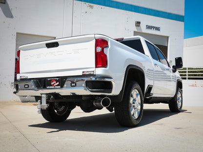 Large Bore-HD 5 Inch 409 Stainless Steel Dpf-Back Exhaust System w/ Tip GM Diesel Trucks 20-23 V8-6.6L (td) L5P aFe Power-3