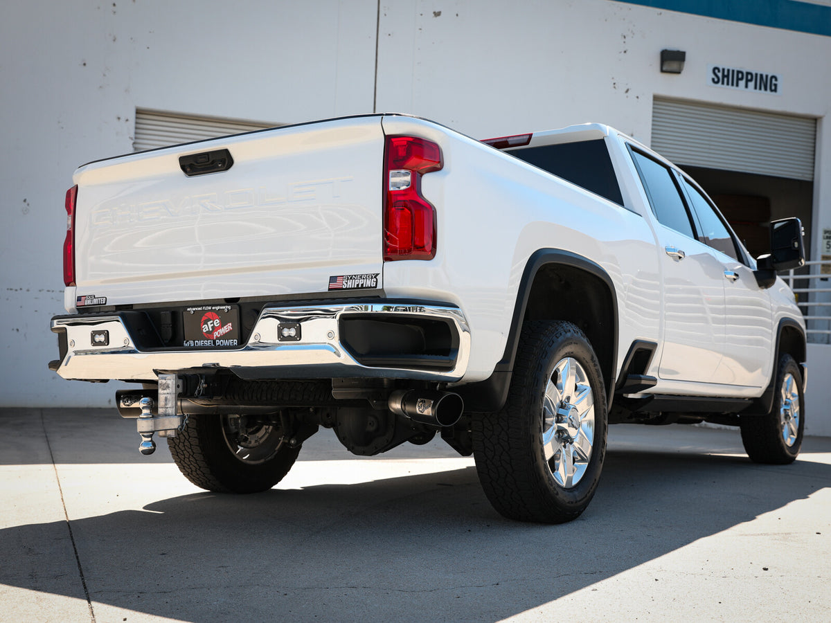 Large Bore-HD 4 Inch 409 Stainless Steel Dpf-Back Exhaust System w/ Tip GM Diesel Trucks 20-26 V8-6.6L (td) L5P aFe Power-9