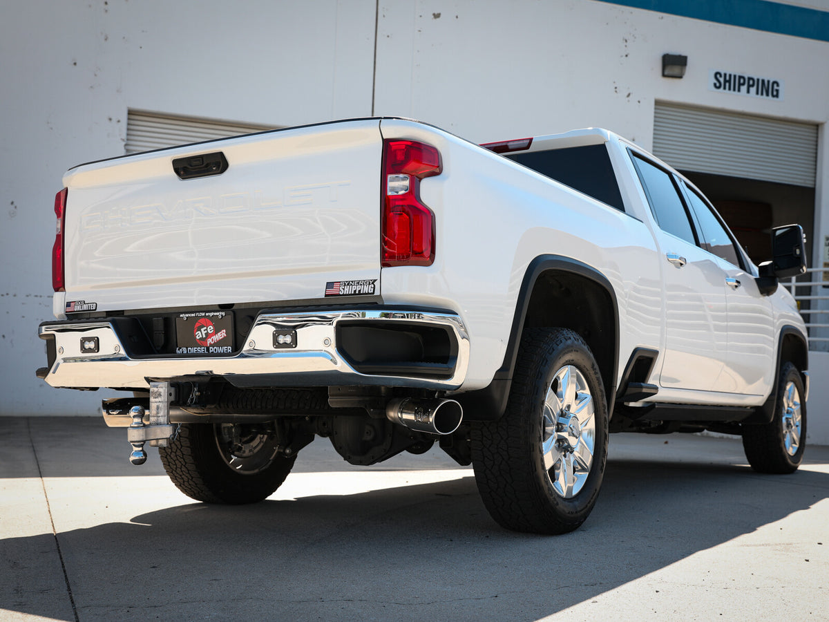 Large Bore-HD 4 Inch 409 Stainless Steel Dpf-Back Exhaust System w/ Tip GM Diesel Trucks 20-26 V8-6.6L (td) L5P aFe Power-3
