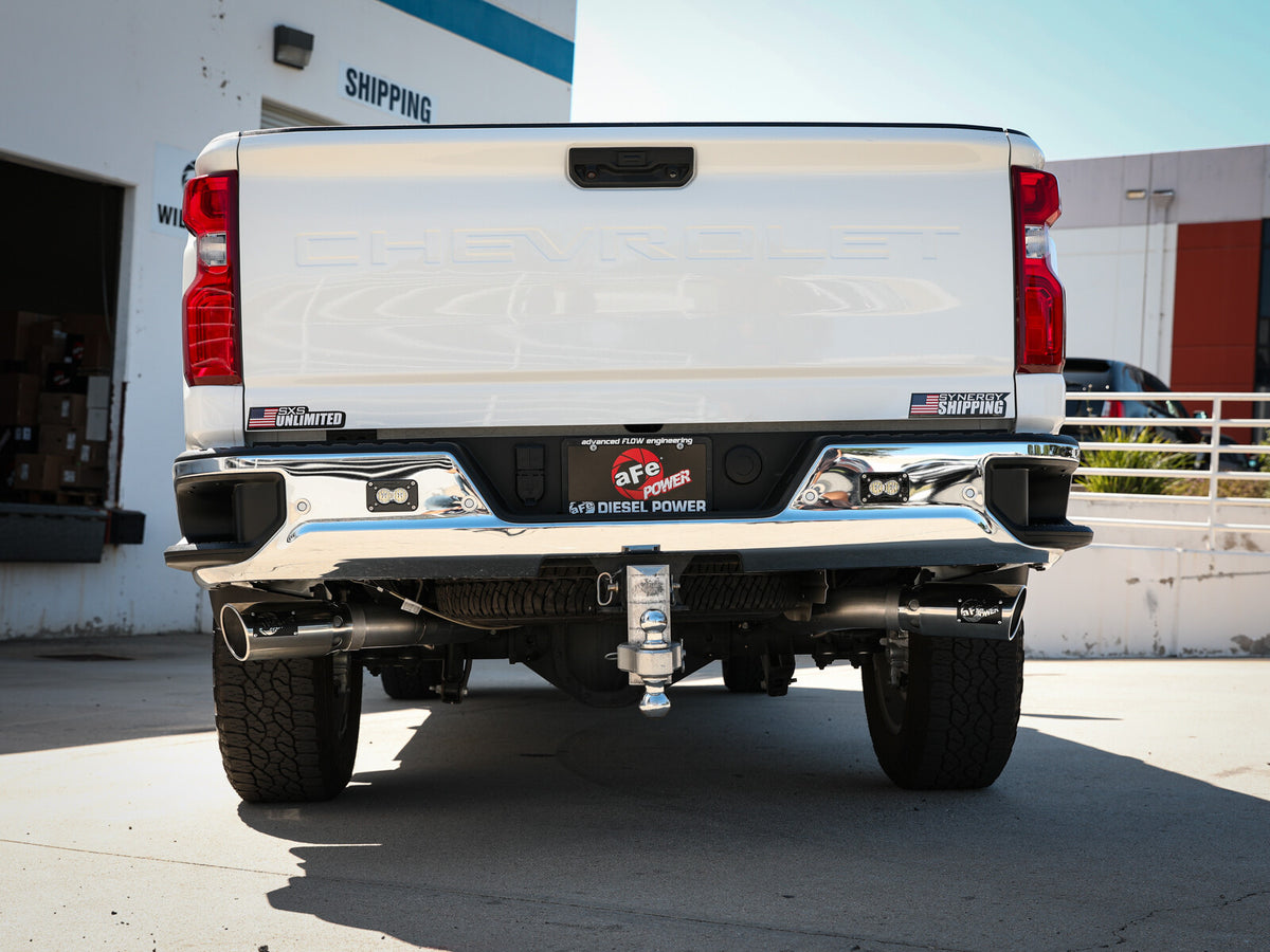 Large Bore-HD 4 Inch 409 Stainless Steel Dpf-Back Exhaust System w/ Tip GM Diesel Trucks 20-26 V8-6.6L (td) L5P aFe Power-4