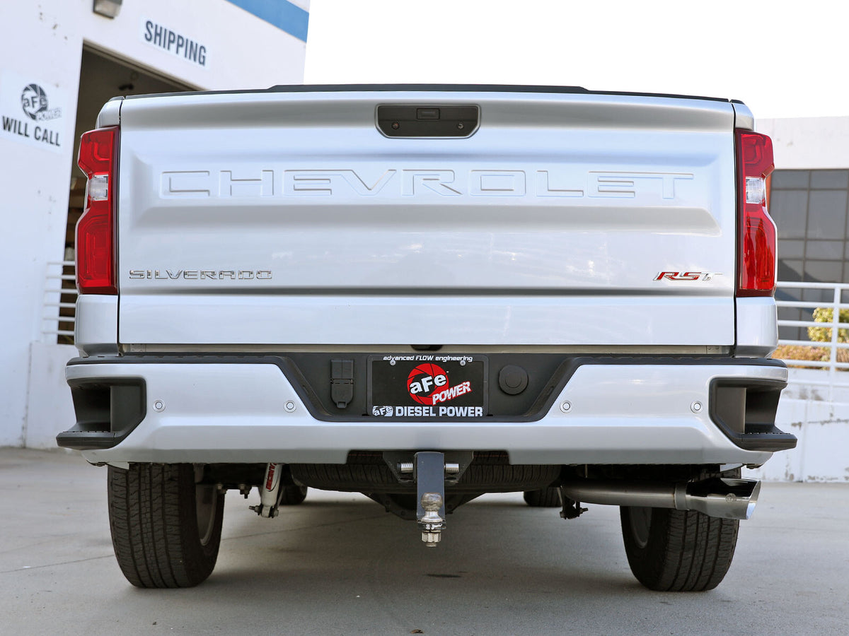 Large Bore-HD 3 Inch 409 Stainless Steel Dpf-Back Exhaust System w/ Tip GM Trucks 20-22 L6-3.0L (td) LM2 aFe Power-5