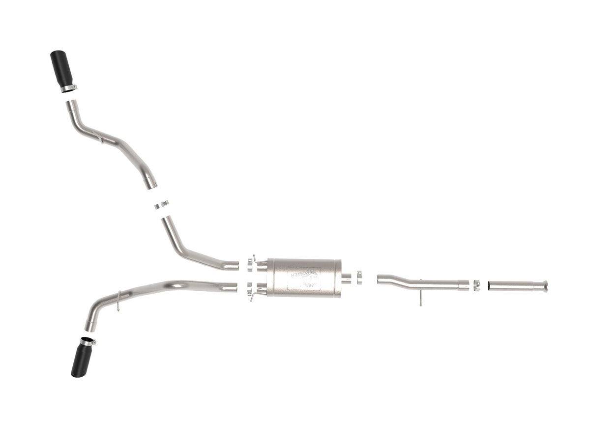 Apollo GT Series 3 Inch Cat-Back Exhaust System w/ Dual Rear-Side Exit Tips GM Trucks 09-18 V6-4.3L/V8-4.8/5.3L aFe Power-9