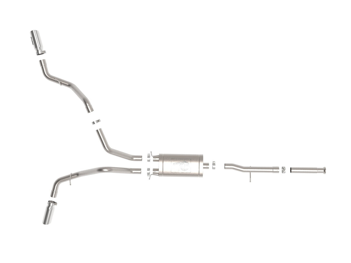 Apollo GT Series 3 Inch Cat-Back Exhaust System w/ Dual Rear-Side Exit Tips GM Trucks 09-18 V6-4.3L/V8-4.8/5.3L aFe Power-3