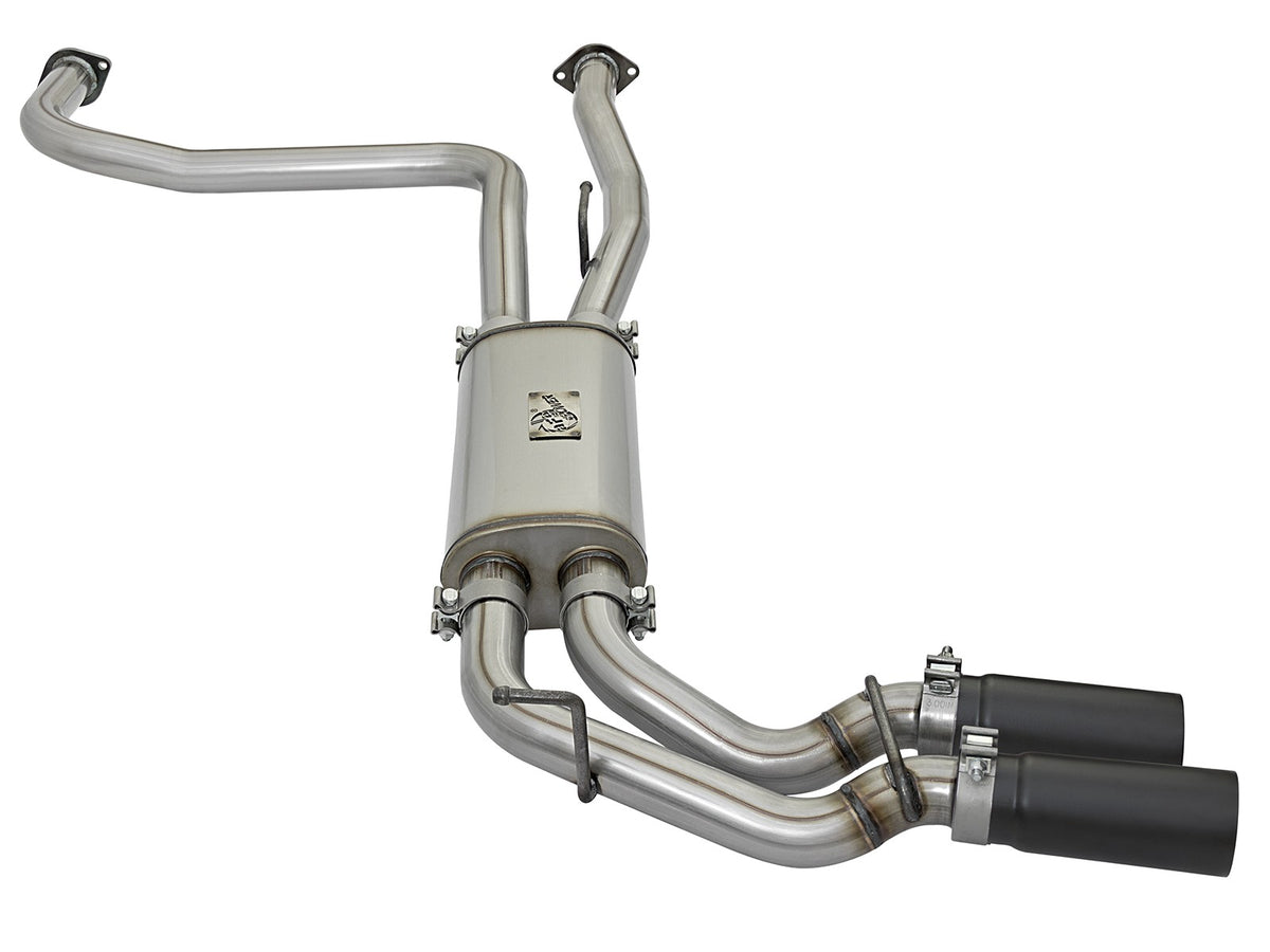 Rebel Series 3 Inch 409 Stainless Steel Cat-Back Exhaust System w/Black Tips Nissan Titan 04-15 V8-5.6L aFe Power-1
