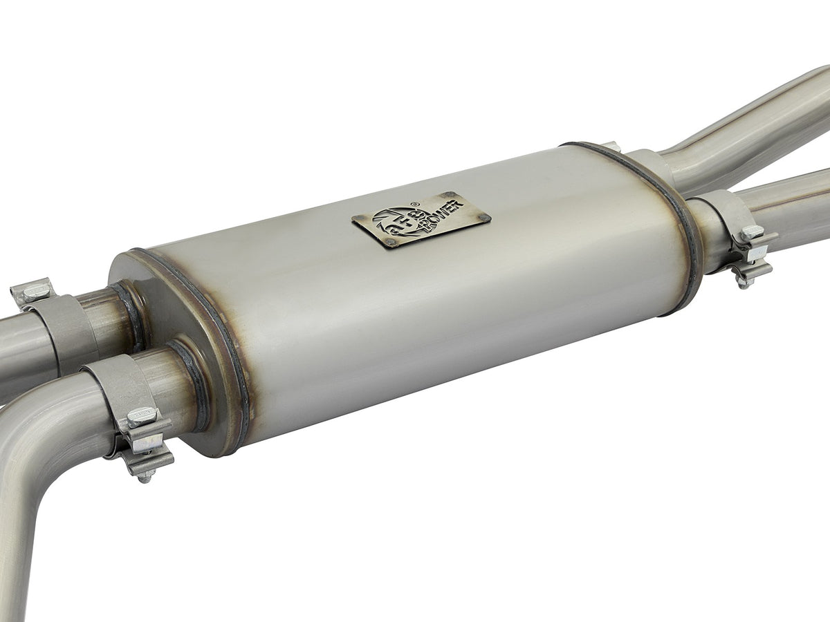 Rebel Series 3 Inch 409 Stainless Steel Cat-Back Exhaust System w/Black Tips Nissan Titan 04-15 V8-5.6L aFe Power-2