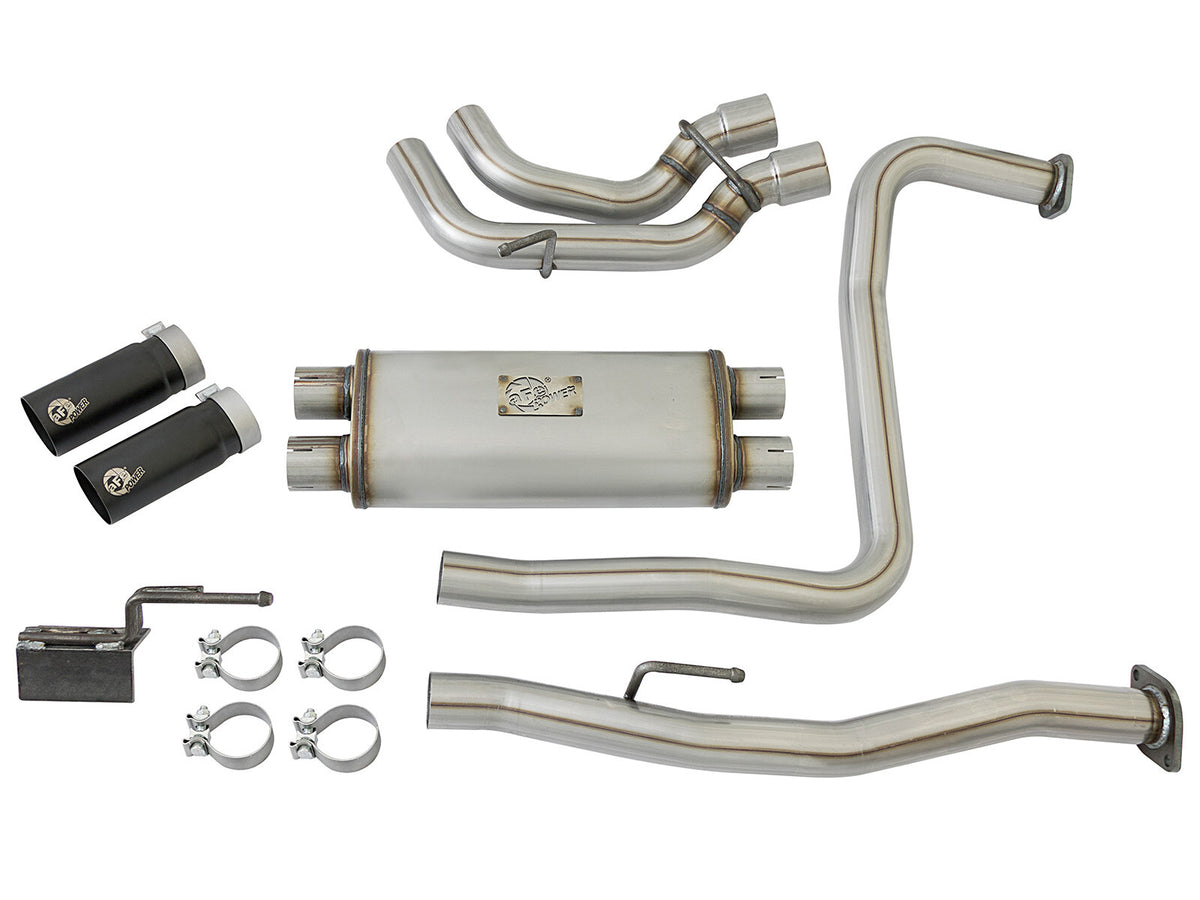 Rebel Series 3 Inch 409 Stainless Steel Cat-Back Exhaust System w/Black Tips Nissan Titan 04-15 V8-5.6L aFe Power-5