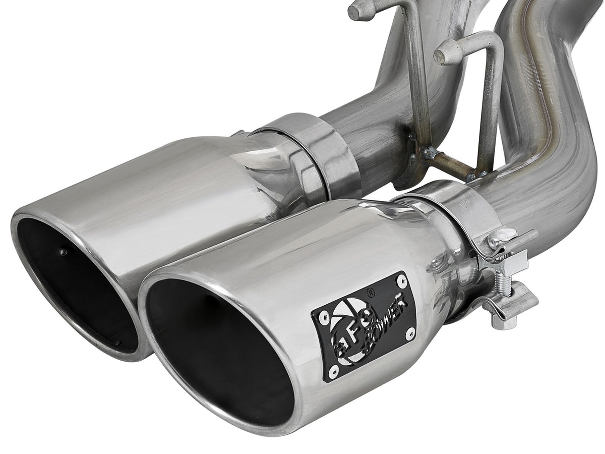Rebel Series 2-1/2 Inch 409 Stainless Steel Cat-Back Exhaust System w/Polished Tip Jeep Wrangler (JK) 4 Door 07-18 V6-3.6L/3.8L aFe Power-1