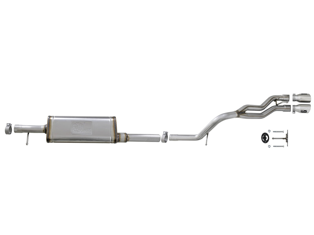 Rebel Series 2-1/2 Inch 409 Stainless Steel Cat-Back Exhaust System w/Polished Tip Jeep Wrangler (JK) 4 Door 07-18 V6-3.6L/3.8L aFe Power-2