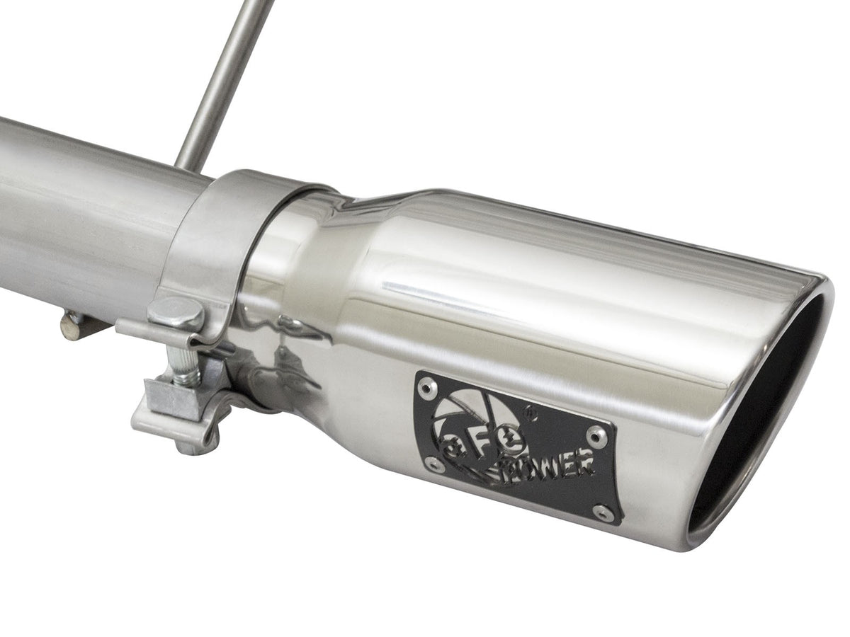 Rebel Series 2-1/2 Inch 409 Stainless Steel Cat-Back Exhaust System w/Polished Tip Jeep Wrangler (JK) 2/4 Door 07-18 V6-3.6L/3.8L aFe Power-4