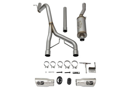 Rebel Series 2-1/2 Inch 409 Stainless Steel Cat-Back Exhaust System w/Polished Tip Jeep Wrangler (JK) 2/4 Door 07-18 V6-3.6L/3.8L aFe Power-6