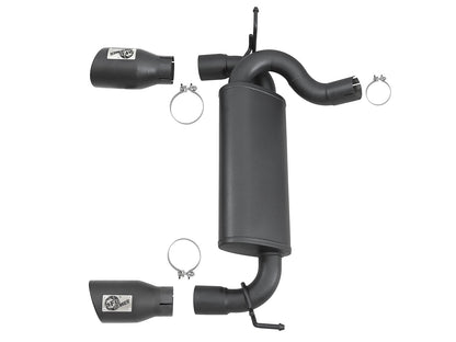Rebel Series 2-1/2 Inch 409 Stainless Steel Axle-Back Exhaust System w/ Black Tips Jeep Wrangler (JK) 07-18 V6-3.6L/3.8L aFe Power-3
