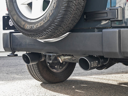 Rebel Series 2-1/2 Inch 409 Stainless Steel Axle-Back Exhaust System w/ Black Tips Jeep Wrangler (JK) 07-18 V6-3.6L/3.8L aFe Power-6
