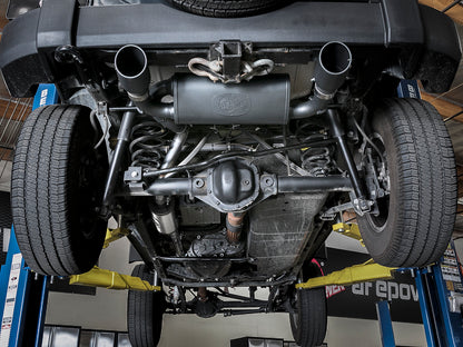 Rebel Series 2-1/2 Inch 409 Stainless Steel Cat-Back Exhaust System w/ Black Tips Jeep Wrangler (JK) 07-18 V6-3.6L/3.8L aFe Power-7