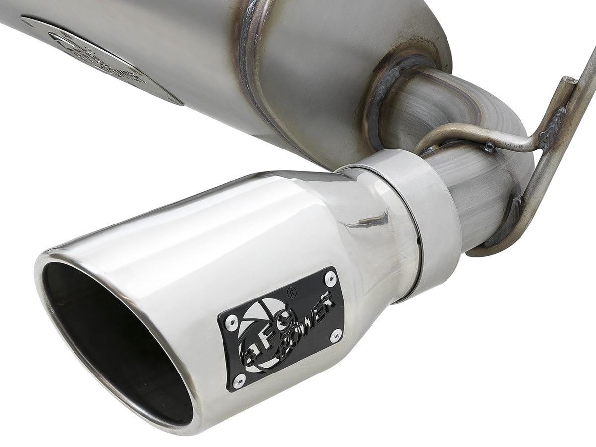Rebel Series 2-1/2 Inch 409 Stainless Steel Cat-Back Exhaust w/ Polished Tips Jeep Wrangler (JK) 07-18 V6-3.6L/3.8L aFe Power-1