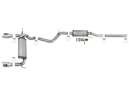 Rebel Series 2-1/2 Inch 409 Stainless Steel Cat-Back Exhaust w/ Polished Tips Jeep Wrangler (JK) 07-18 V6-3.6L/3.8L aFe Power-4