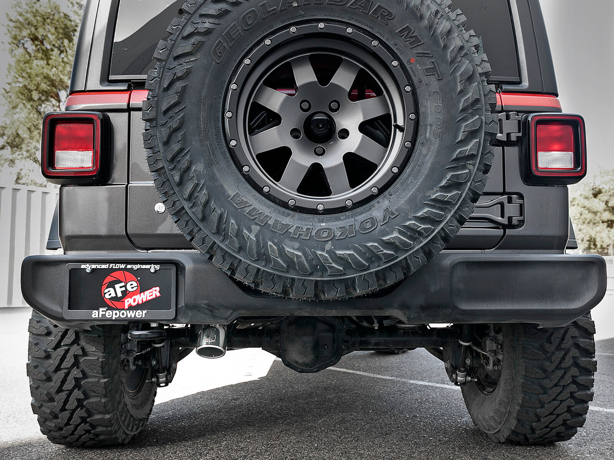 Mach Force-Xp 2-1/2 Inch 409 Stainless Steel Cat-Back Hi-Tuck Exhaust System Tip Jeep Wrangler (Jl) 18-26 V6-3.6L aFe Power-4