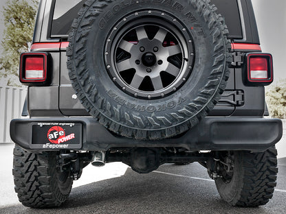 Mach Force-Xp 2-1/2 Inch 409 Stainless Steel Cat-Back Hi-Tuck Exhaust System Tip Jeep Wrangler (Jl) 18-26 V6-3.6L aFe Power-4
