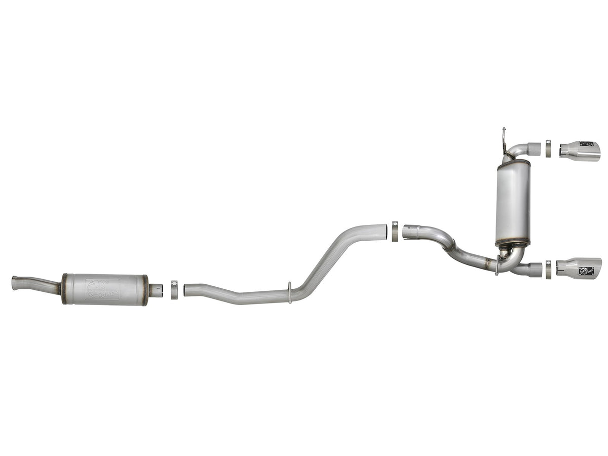 Rebel Series 2-1/2 Inch 409 Stainless Steel Cat-Back Exhaust w/ Polished Tips Jeep Wrangler (Jl) 18-26 V6-3.6L aFe Power-3