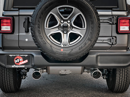 Rebel Series 2-1/2 Inch 409 Stainless Steel Cat-Back Exhaust w/ Polished Tips Jeep Wrangler (Jl) 18-26 V6-3.6L aFe Power-4
