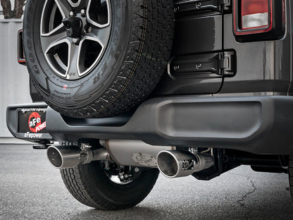 Rebel Series 2-1/2 Inch 409 Stainless Steel Cat-Back Exhaust w/ Polished Tips Jeep Wrangler (Jl) 18-26 V6-3.6L aFe Power-5