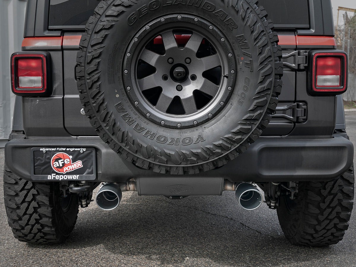 Rebel Series 2-1/2 Inch 409 Stainless Steel Axle-Back Exhaust System w/ Black Tips Jeep Wrangler (Jl) 18-26 L4-2.0L (t)/V6-3.6L aFe Power-5