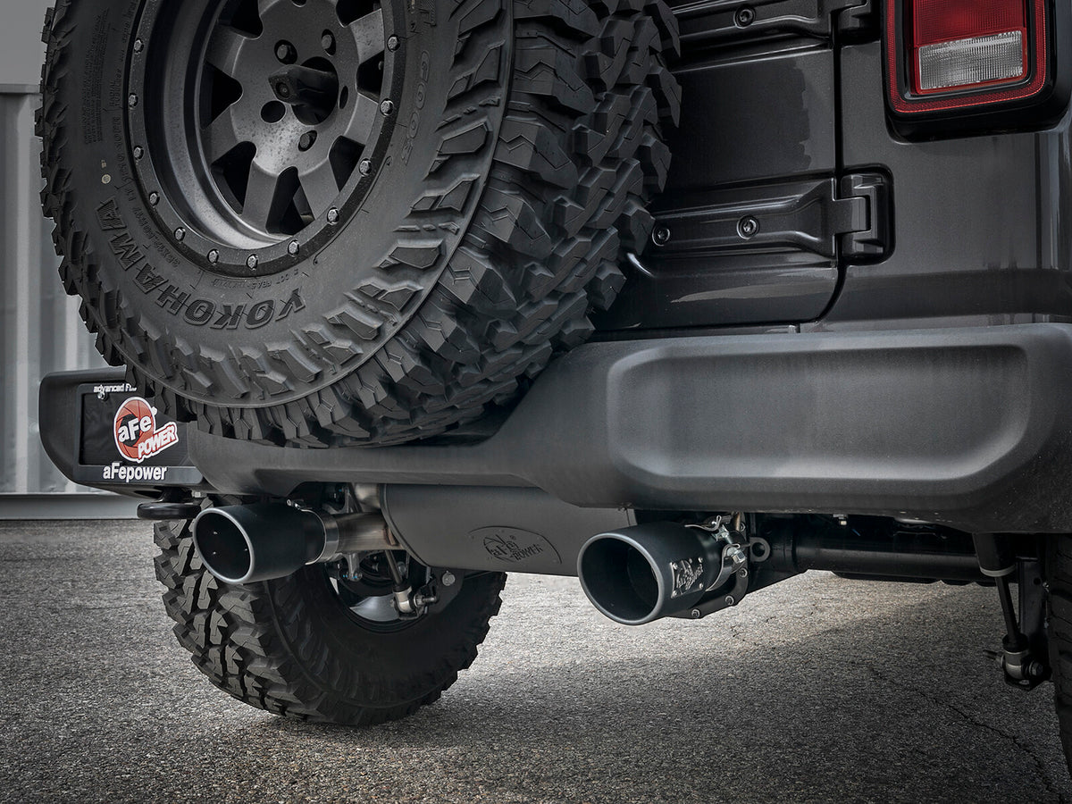 Rebel Series 2-1/2 Inch 409 Stainless Steel Axle-Back Exhaust System w/ Black Tips Jeep Wrangler (Jl) 18-26 L4-2.0L (t)/V6-3.6L aFe Power-6