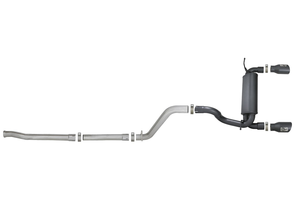 Mach Force-Xp 2-1/2 Inch 409 Stainless Steel Cat-Back Hi-Tuck Exhaust w/ Black Tip Jeep Wrangler (Jl) 18-26 V6-3.6L aFe Power-2
