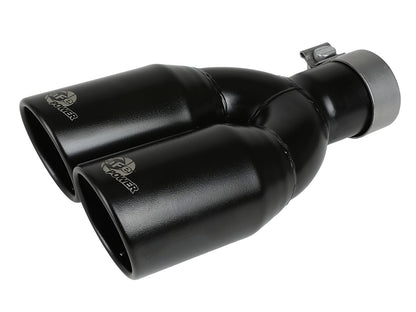 Rebel Series 2-1/2 Inch 409 Stainless Steel Axle-Back Exhaust System Black Jeep Wrangler (JK) 07-18 V6-3.6L/3.8L aFe Power-1