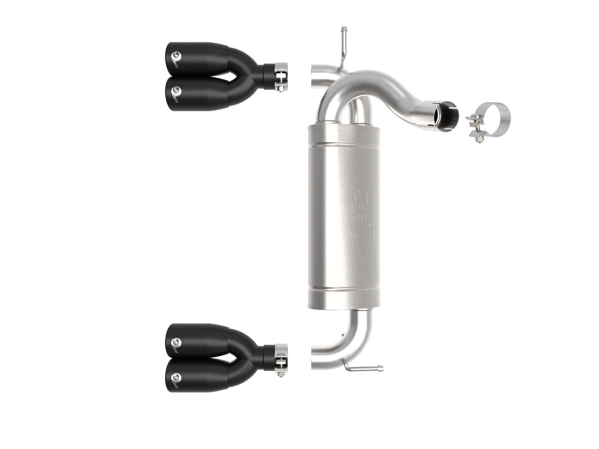 Rebel Series 2-1/2 Inch 409 Stainless Steel Axle-Back Exhaust System Black Jeep Wrangler (JK) 07-18 V6-3.6L/3.8L aFe Power-4