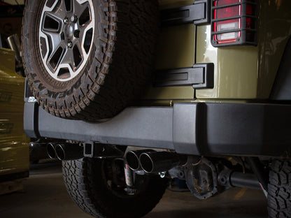 Rebel Series 2-1/2 Inch 409 Stainless Steel Axle-Back Exhaust System Black Jeep Wrangler (JK) 07-18 V6-3.6L/3.8L aFe Power-5