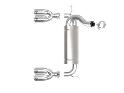 Rebel Series 2-1/2 Inch 409 Stainless Steel Axle-Back Exhaust System Polished Jeep Wrangler (JK) 07-18 V6-3.6/3.8L aFe Power-4