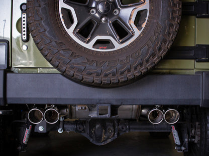 Rebel Series 2-1/2 Inch 409 Stainless Steel Axle-Back Exhaust System Polished Jeep Wrangler (JK) 07-18 V6-3.6/3.8L aFe Power-6
