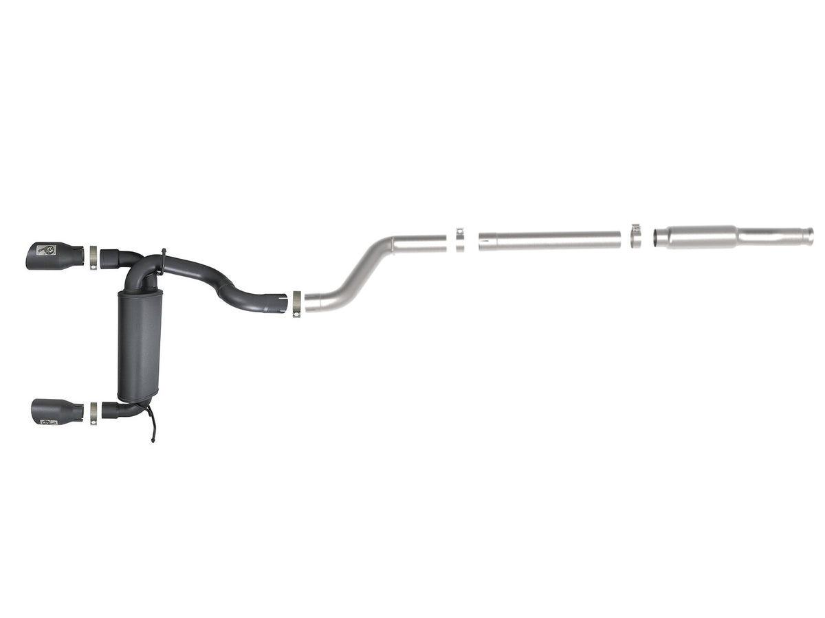 Rebel Series 3 Inch to 2-1/2 Inch 409 Stainless Steel Cat-Back Exhaust w/ Tip Jeep Wrangler (Jl) 18-26 L4-2.0L (t) aFe Power-10