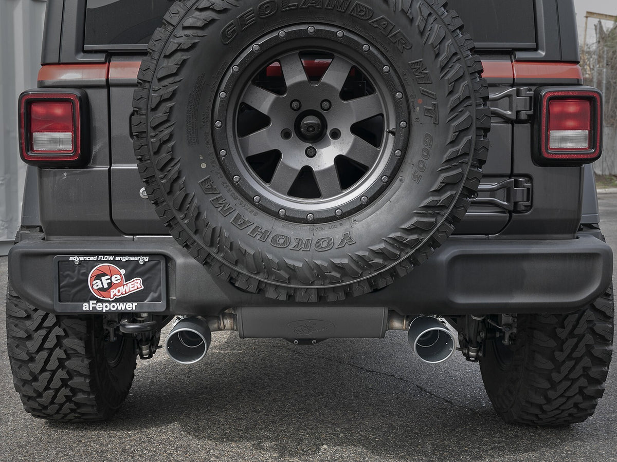 Rebel Series 3 Inch to 2-1/2 Inch 409 Stainless Steel Cat-Back Exhaust w/ Tip Jeep Wrangler (Jl) 18-26 L4-2.0L (t) aFe Power-11