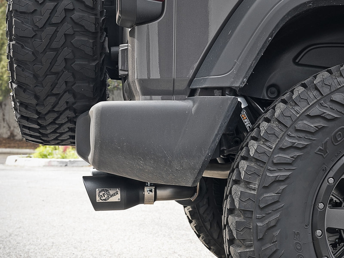 Rebel Series 3 Inch to 2-1/2 Inch 409 Stainless Steel Cat-Back Exhaust w/ Tip Jeep Wrangler (Jl) 18-26 L4-2.0L (t) aFe Power-13