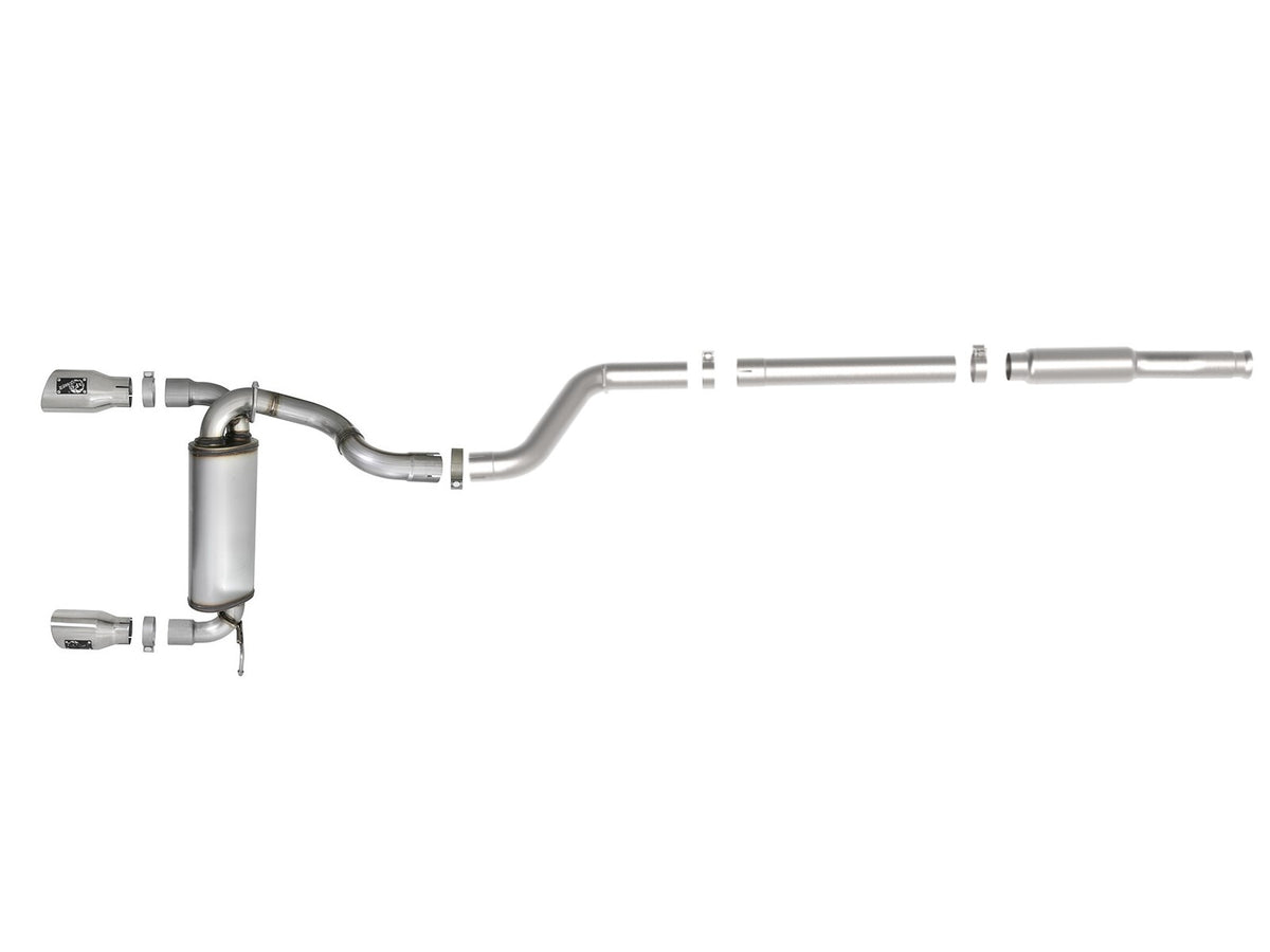Rebel Series 3 Inch to 2-1/2 Inch 409 Stainless Steel Cat-Back Exhaust w/ Tip Jeep Wrangler (Jl) 18-26 L4-2.0L (t) aFe Power-2