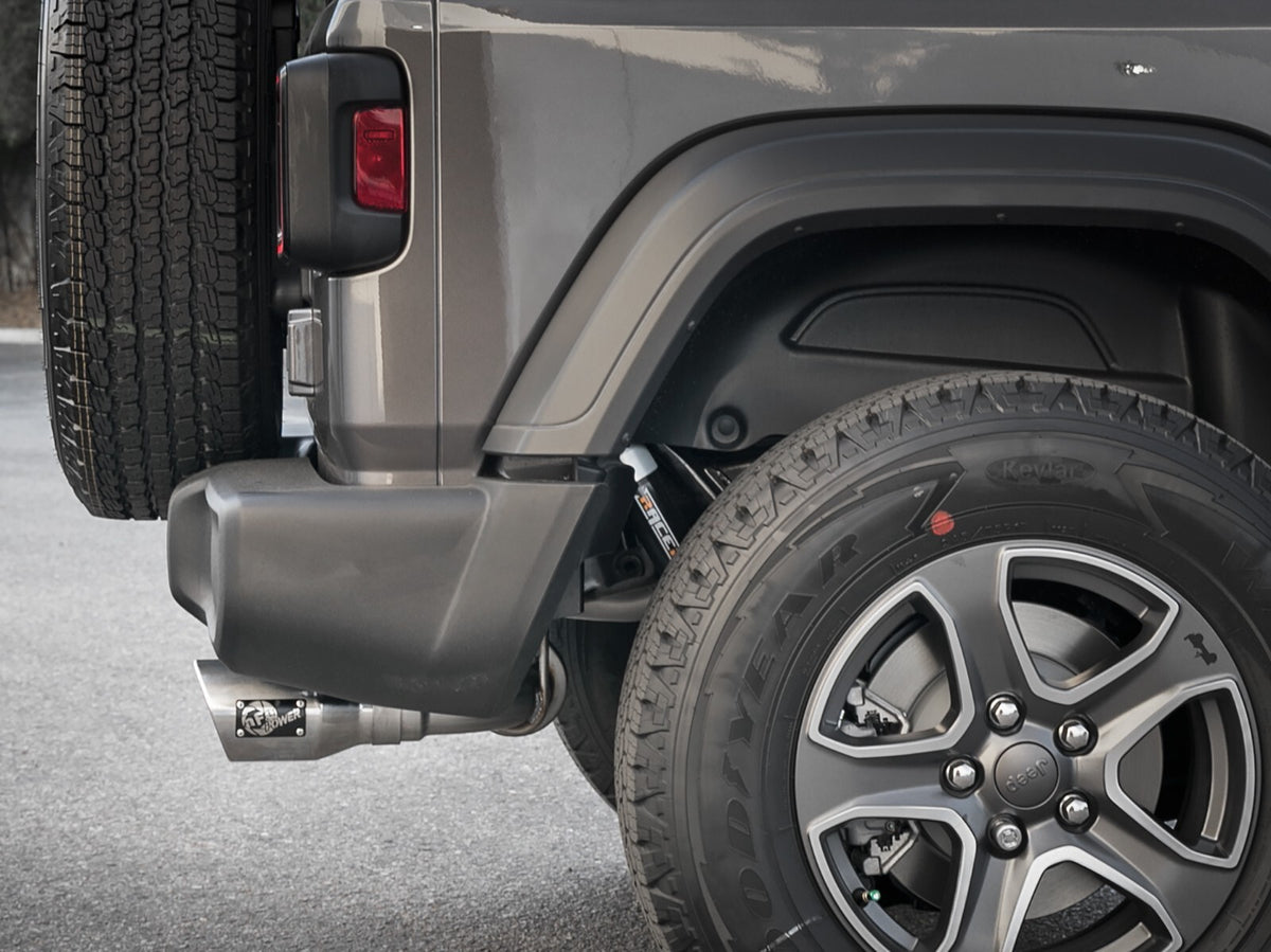 Rebel Series 3 Inch to 2-1/2 Inch 409 Stainless Steel Cat-Back Exhaust w/ Tip Jeep Wrangler (Jl) 18-26 L4-2.0L (t) aFe Power-5