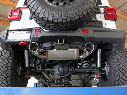 Rebel Series 3 Inch to 2-1/2 Inch 409 Stainless Steel Cat-Back Exhaust w/ Tip Jeep Wrangler (Jl) 18-26 L4-2.0L (t) aFe Power-6