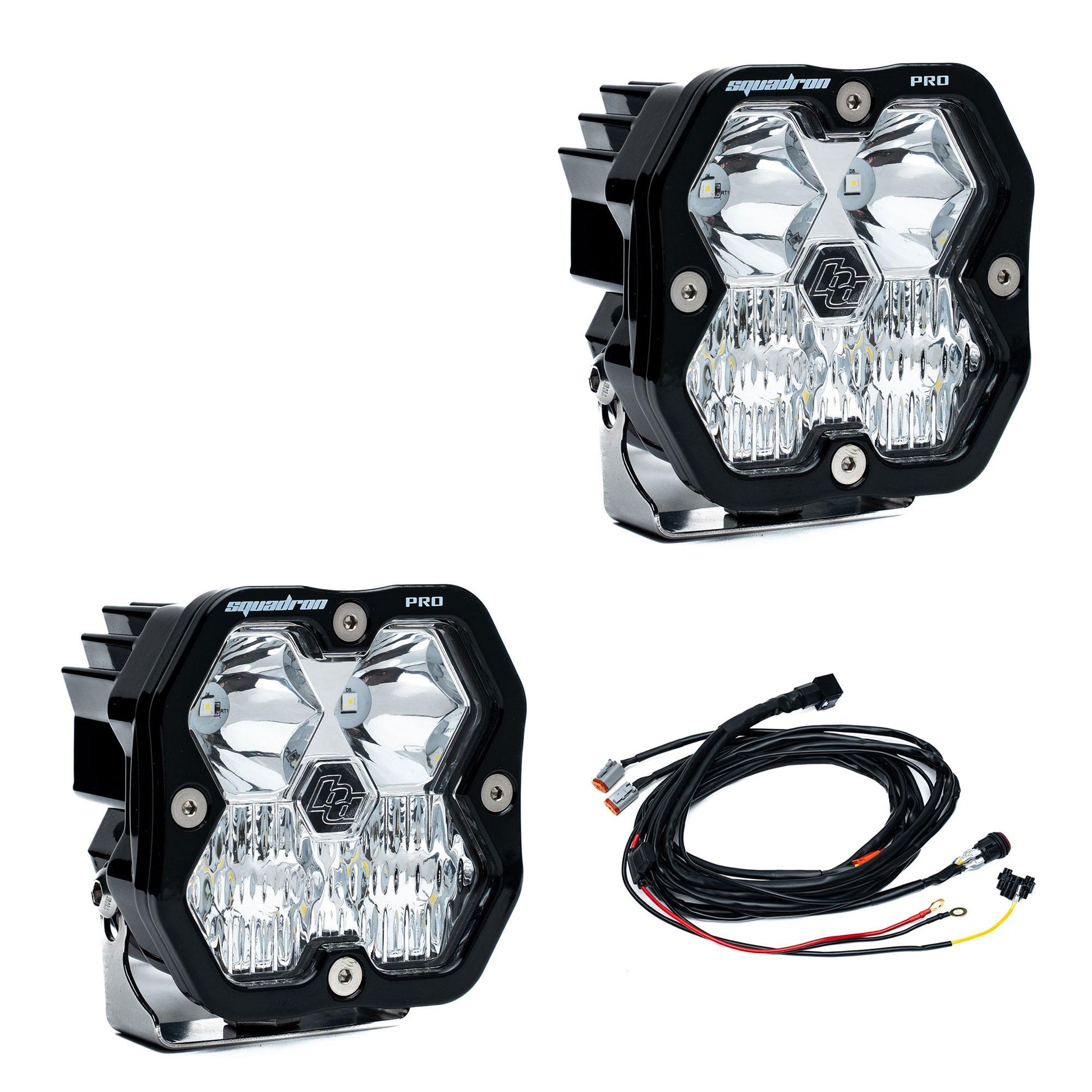 Squadron 2.0 Pro Black LED Auxiliary Light Pod Pair Universal Clear Baja Designs-2