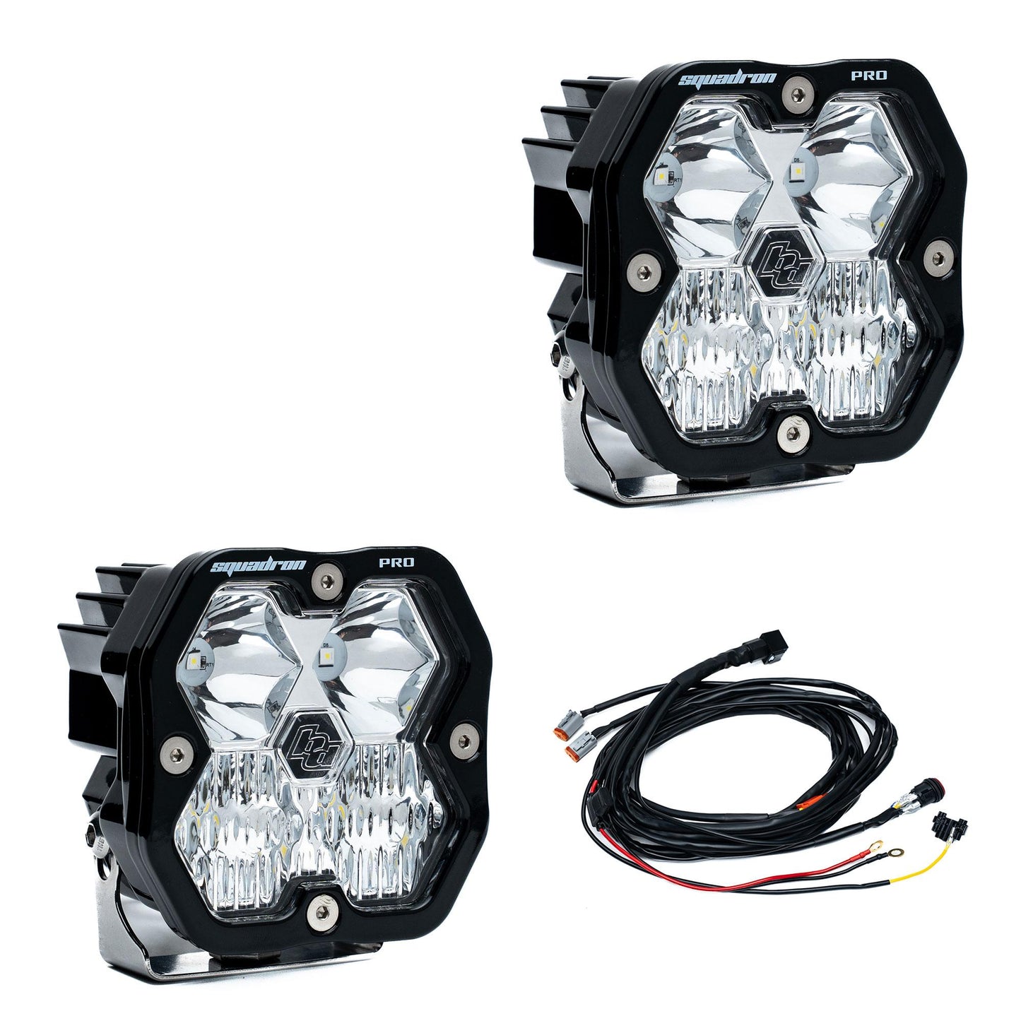 Squadron 2.0 Pro Black LED Auxiliary Light Pod Pair Universal Clear Baja Designs-2