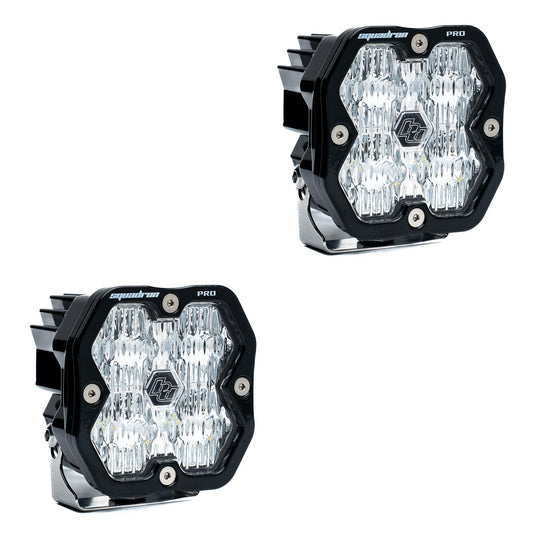 Squadron 2.0 Pro Black LED Auxiliary Light Pod Pair (No Harness) Universal Clear Baja Designs