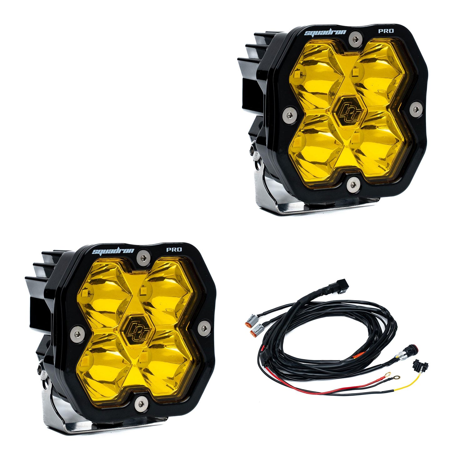 Squadron 2.0 Pro Black LED Auxiliary Light Pod Pair Universal Amber Baja Designs-3